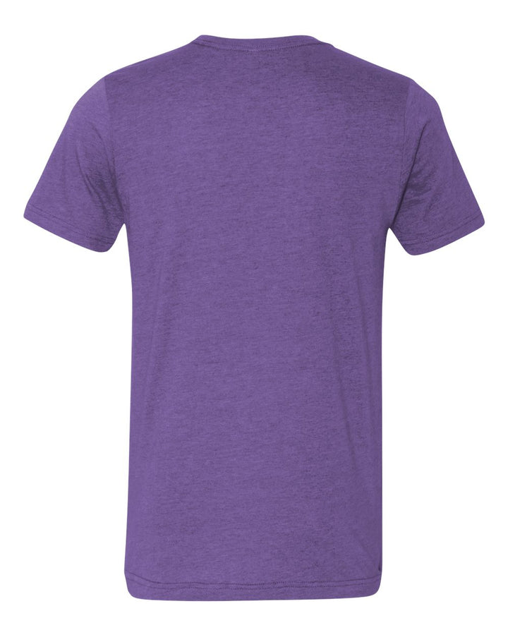 Rear View of Heather Team Purple CVC Jersey Tee - 3001CVC