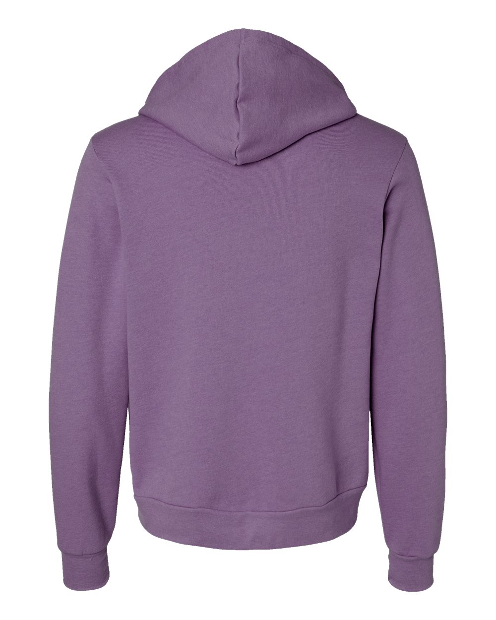 Rear View of Heather Team Purple Sponge Fleece Full-Zip Hoodie - 3739