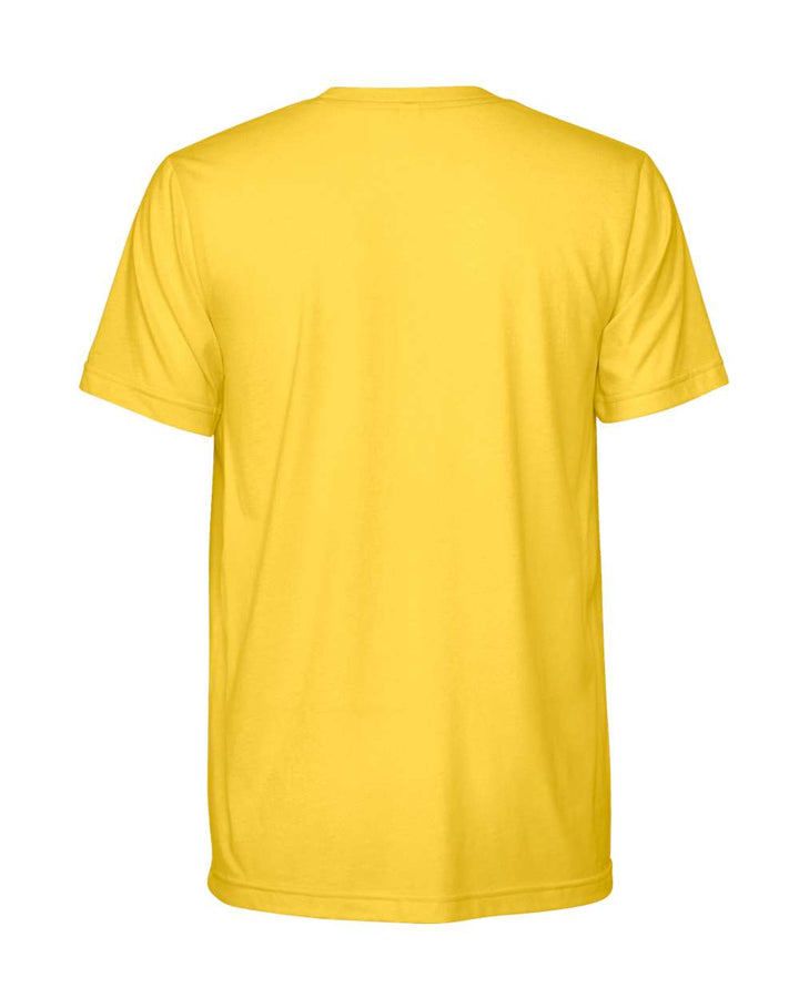 Rear View of Heather Yellow CVC Jersey Tee - 3001CVC