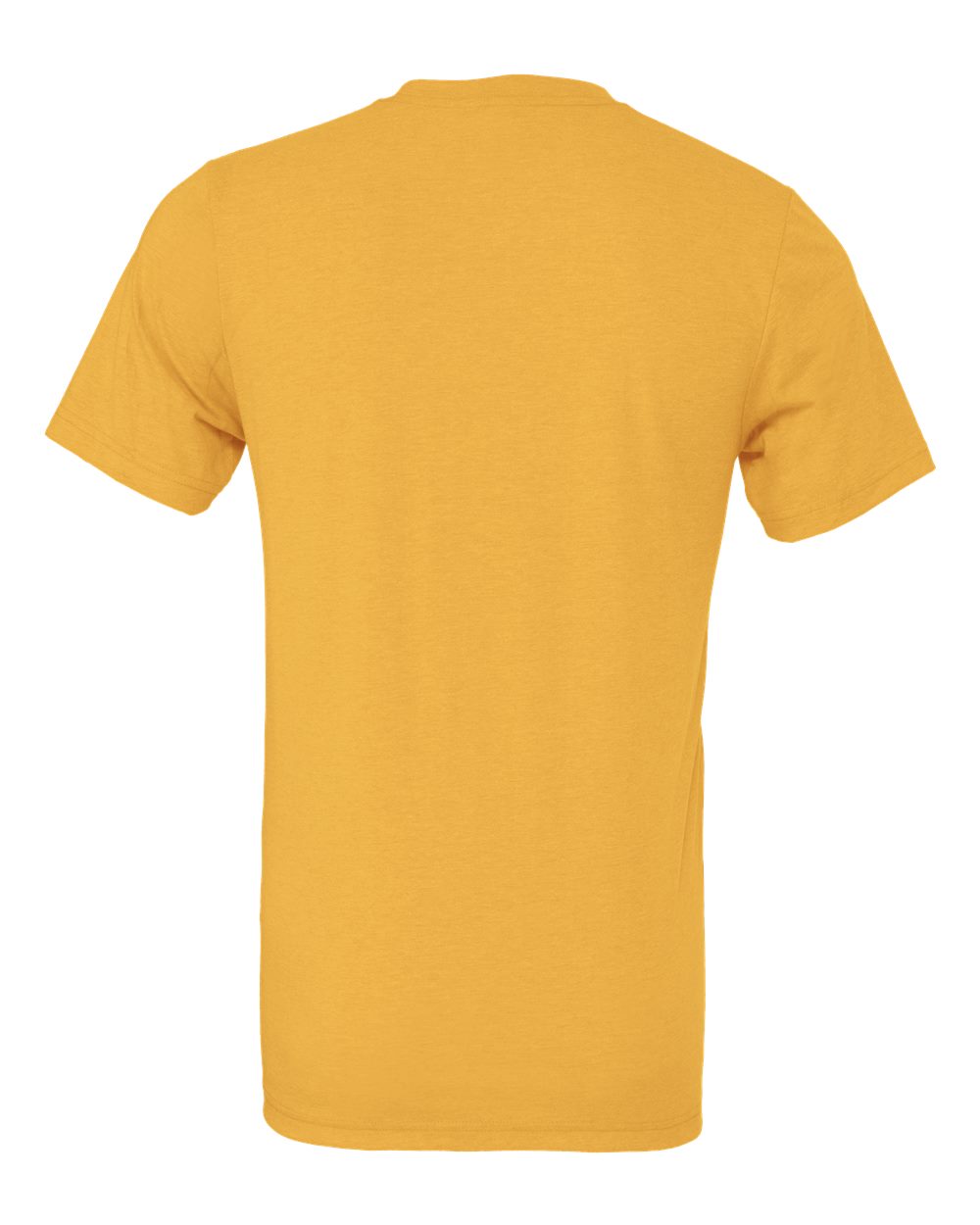 Rear View of Heather Yellow Gold CVC Jersey Tee - 3001CVC