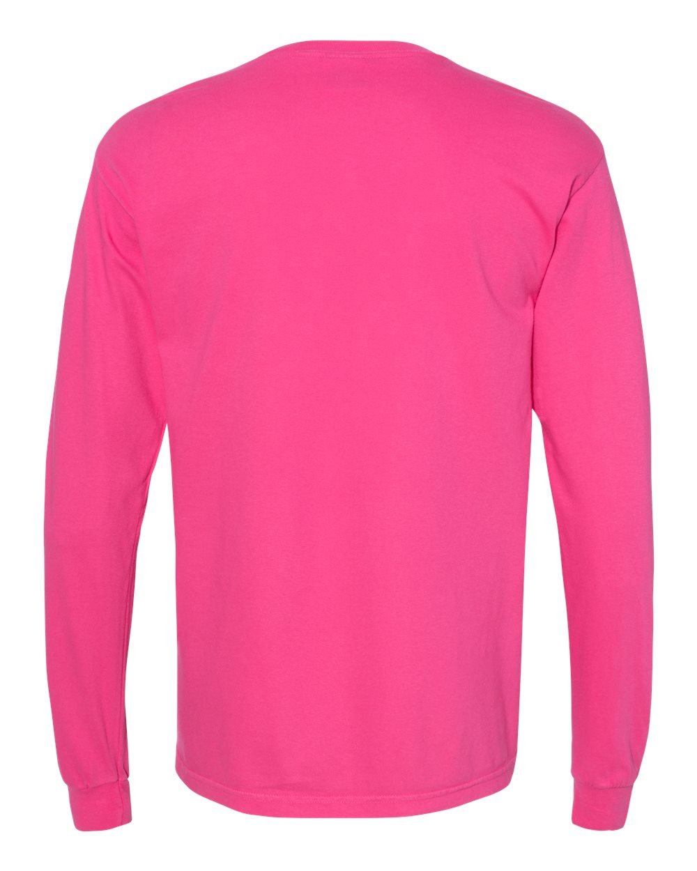 Rear View of Heliconia Garment-Dyed Heavyweight Long Sleeve T-Shirt - 6014