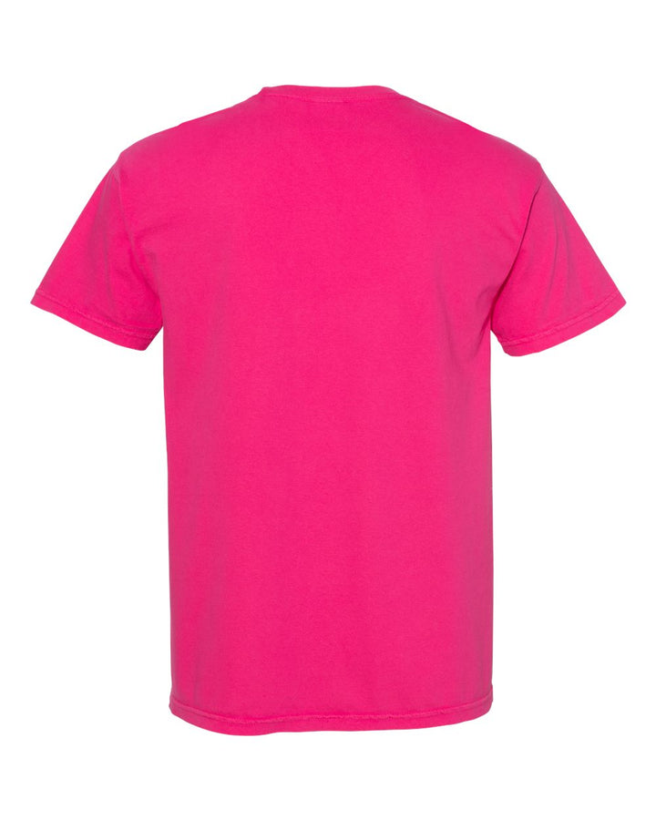 Rear View of Heliconia Garment-Dyed Heavyweight Pocket T-Shirt - 6030