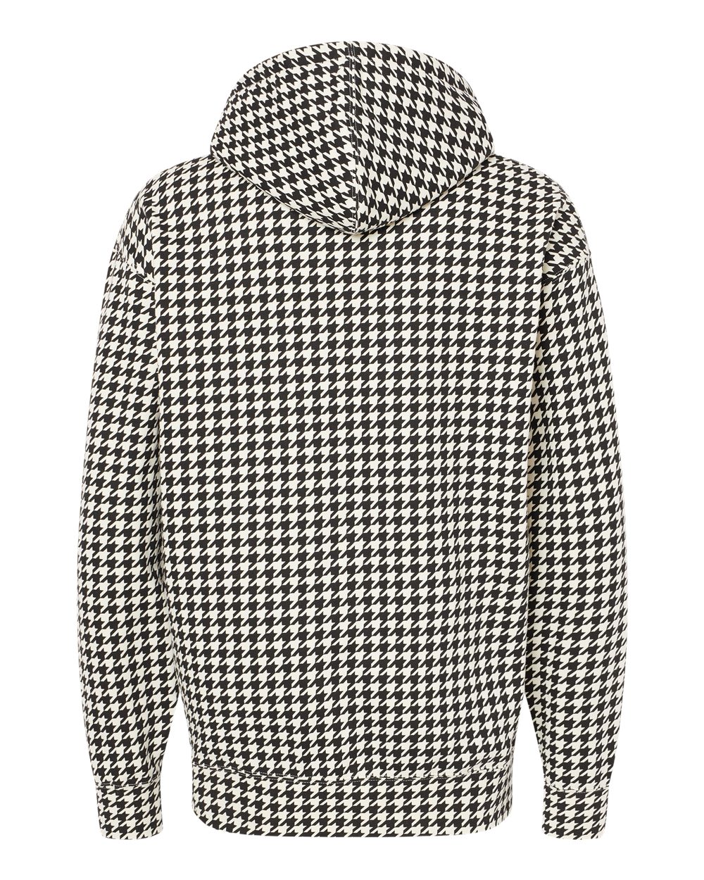 Rear View of Houndstooth Heavyweight Hooded Sweatshirt - IND4000