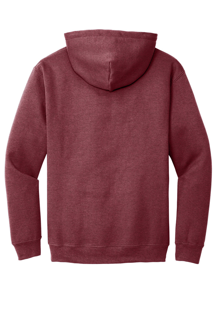 Rear View of HtDkMaroon Gildan - Heavy Blend Hooded Sweatshirt. 18500