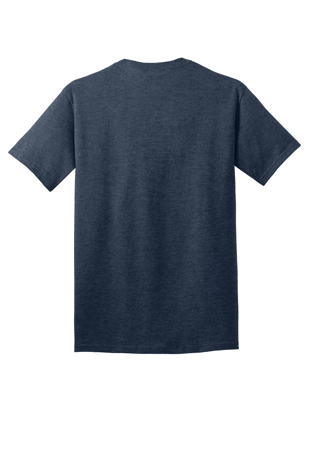 Rear View of Hthr Navy Port & Company - Core Cotton Tee. PC54