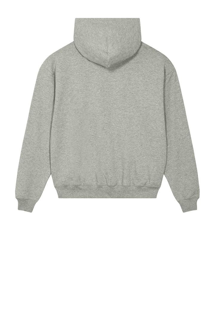 Rear View of HthrGrey Stanley/Stella Unisex Cooper Dry Hooded Sweatshirt SXU028