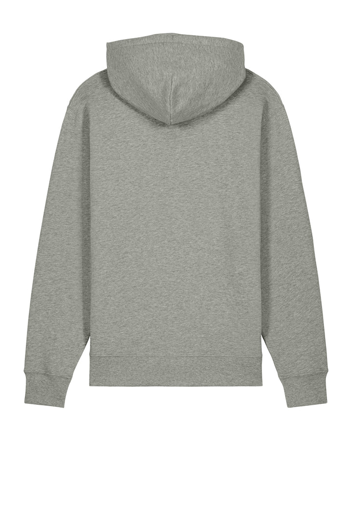 Rear View of HthrGrey Stanley/Stella Unisex Cruiser 2.0 Hooded Sweatshirt SXU003