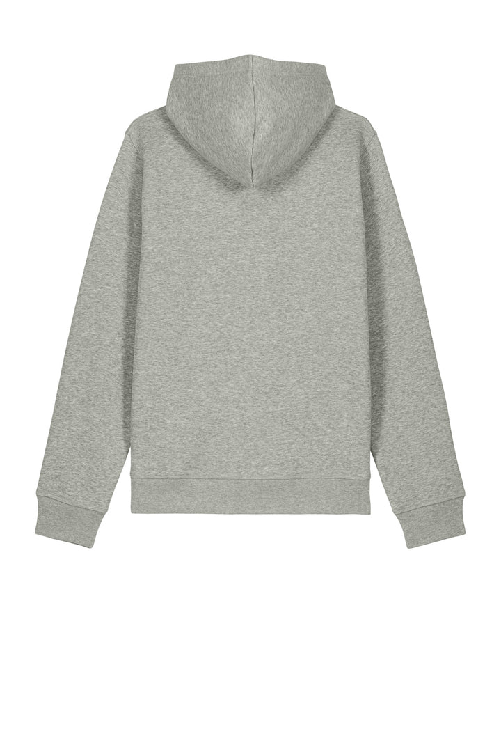 Rear View of HthrGrey Stanley/Stella Unisex Drummer 2.0 Hooded Sweatshirt SXU009