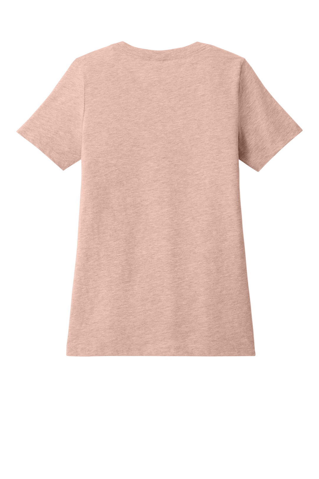 Rear View of HthrPeach BELLA+CANVAS Women's Relaxed Heather CVC V-Neck Tee BC6405CVC