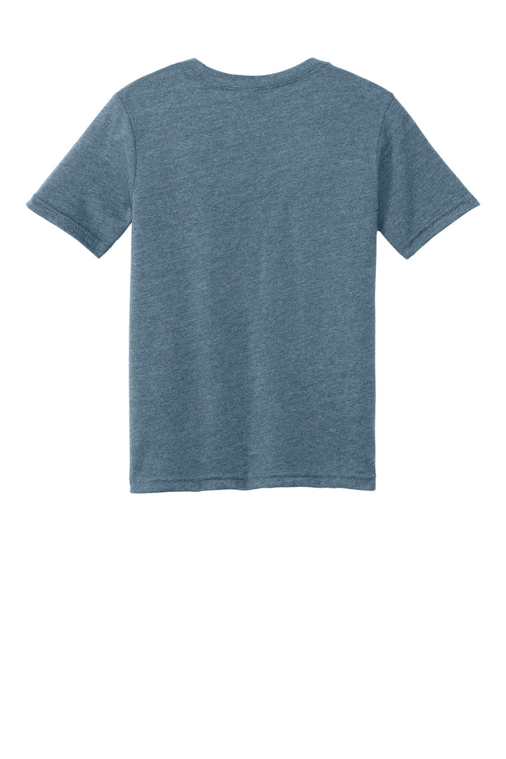 Rear View of HthrSltBlu Next Level Apparel Youth CVC Tee NL3312