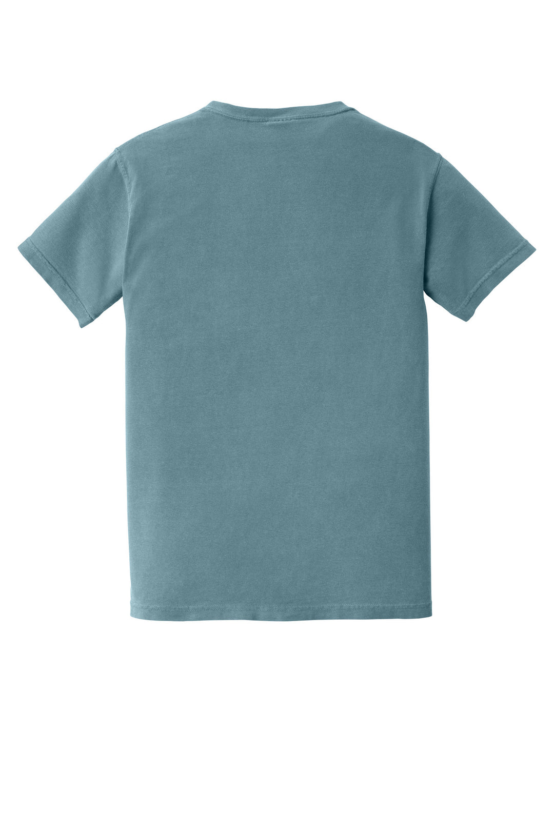 Rear View of Ice Blue COMFORT COLORS Heavyweight Ring Spun Pocket Tee. 6030