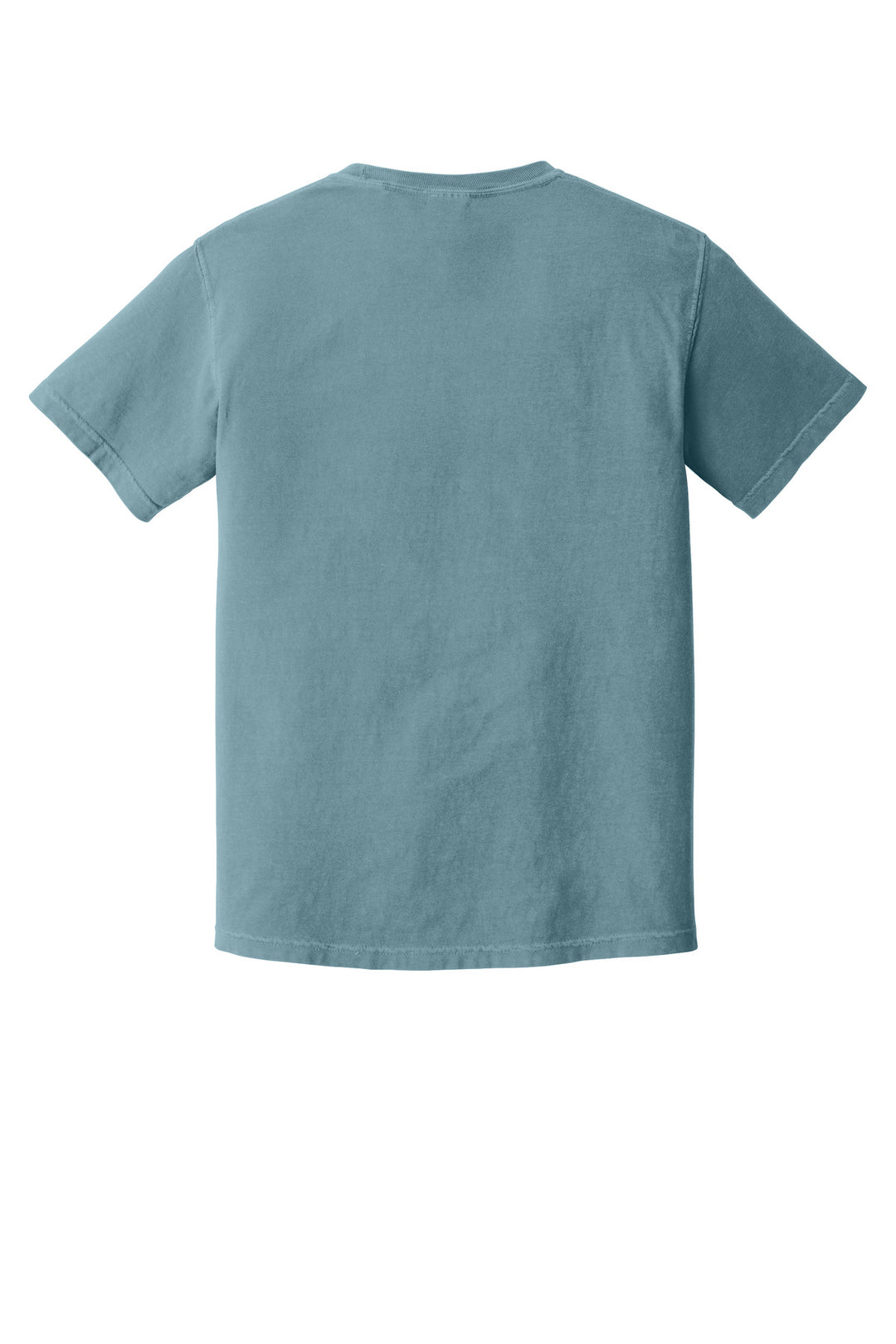 Rear View of Ice Blue COMFORT COLORS Heavyweight Ring Spun Tee. 1717