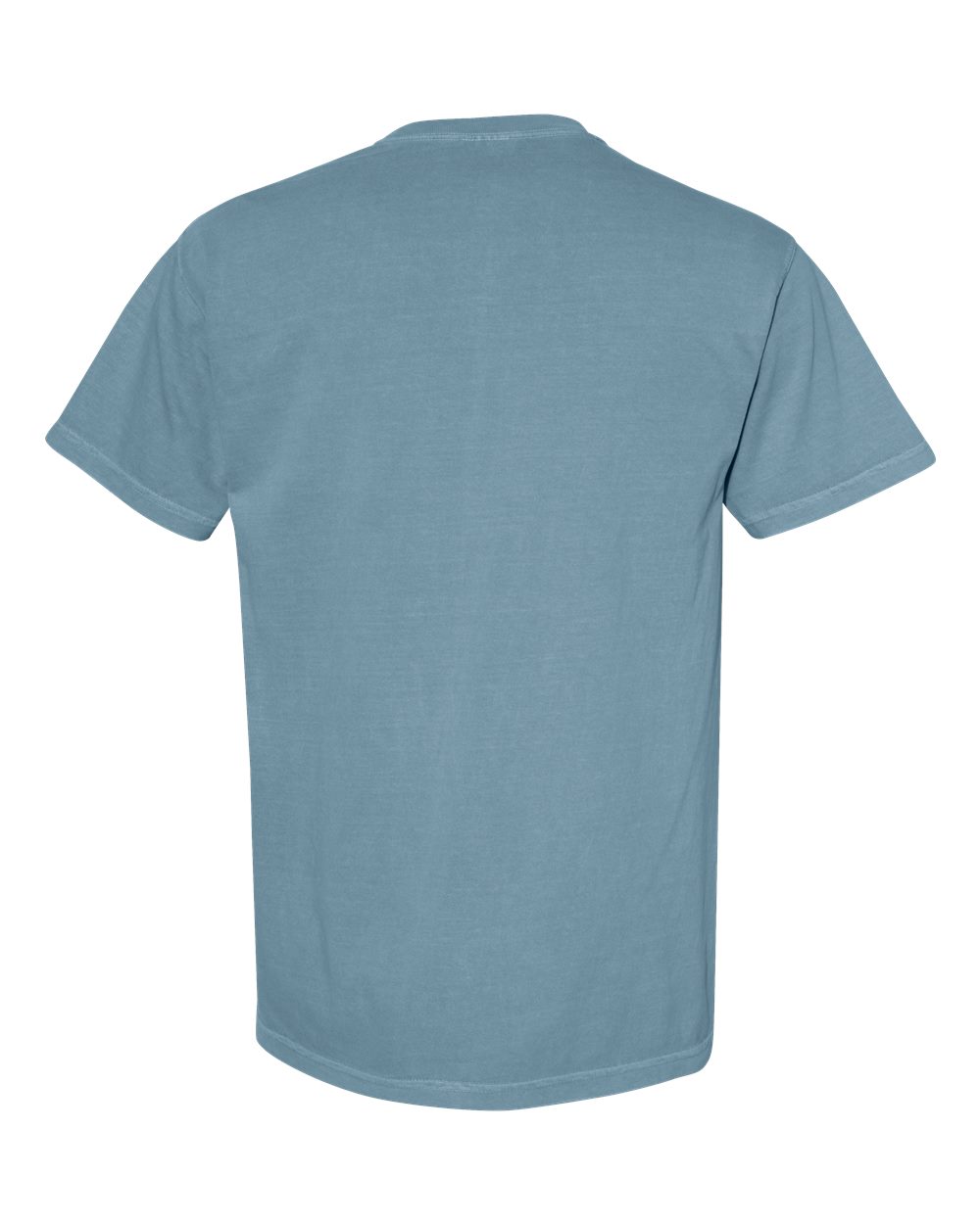 Rear View of Ice Blue Garment-Dyed Heavyweight Pocket T-Shirt - 6030