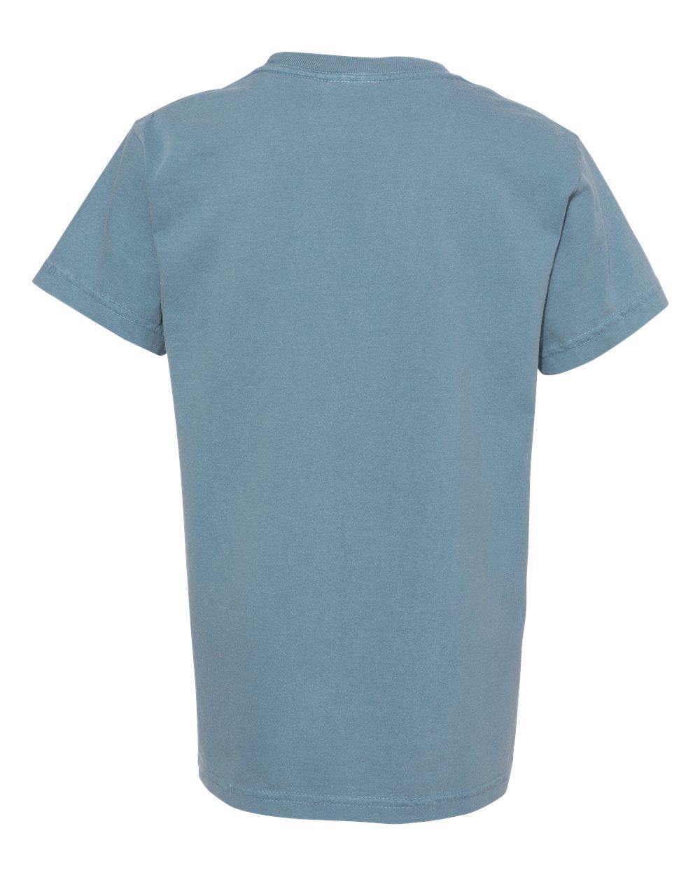 Rear View of Ice Blue Garment-Dyed Youth Heavyweight T-Shirt - 9018