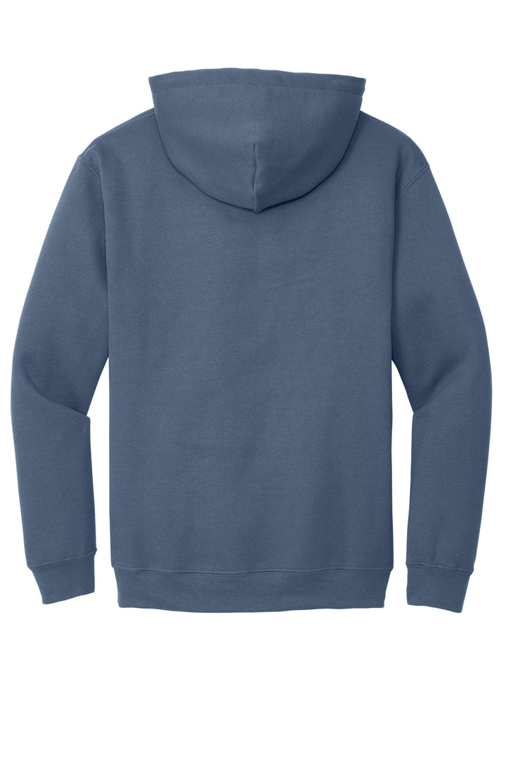 Rear View of Indigo Blue Gildan - Heavy Blend Hooded Sweatshirt. 18500