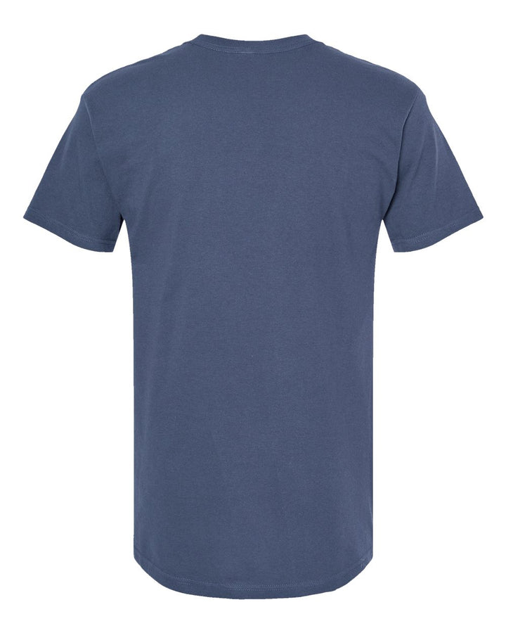 Rear View of Indigo Blue Gold Soft Touch T-Shirt - 4800
