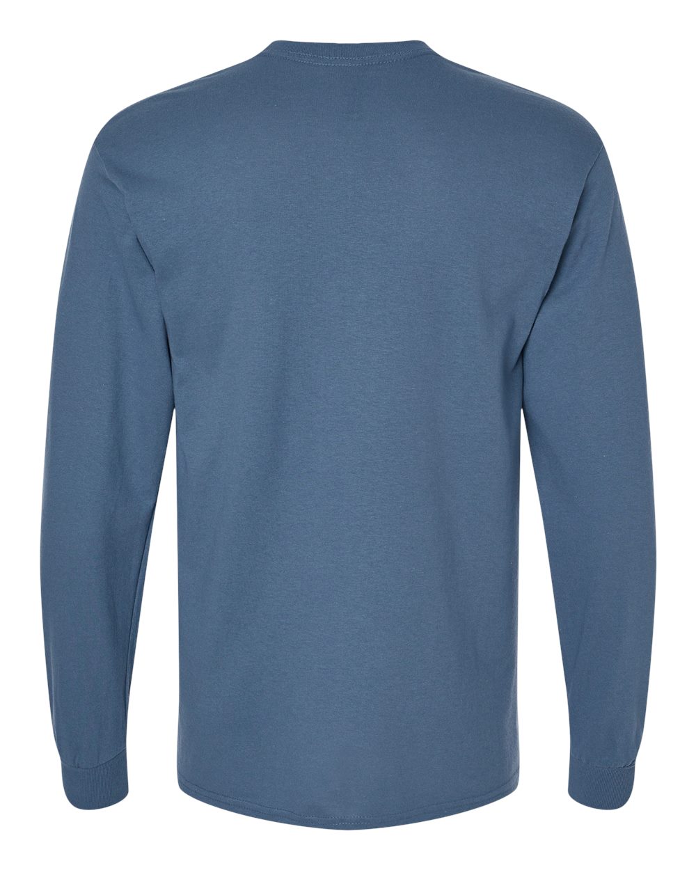 Rear View of Indigo Blue Heavy Cotton™ Long Sleeve T-Shirt - 5400
