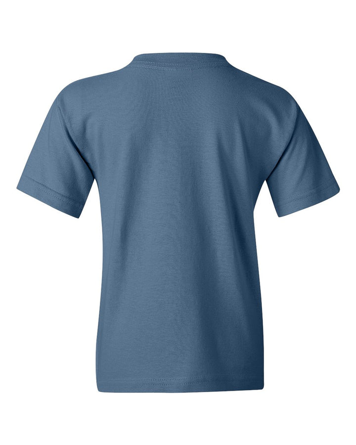Rear View of Indigo Blue Heavy Cotton™ Youth T-Shirt - 5000B