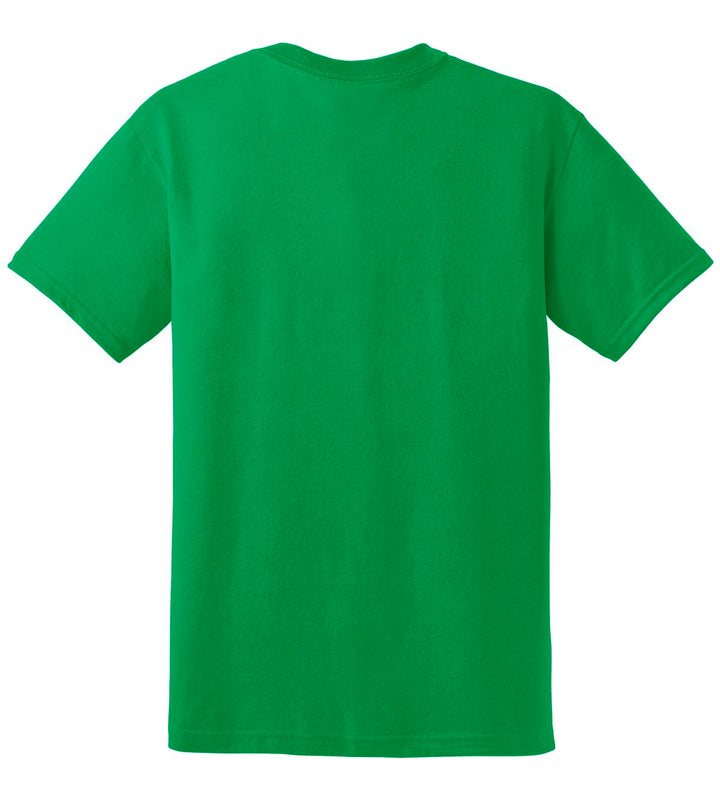 Rear View of Irish Green Gildan DryBlend 50 Cotton/50 Poly T-Shirt. 8000