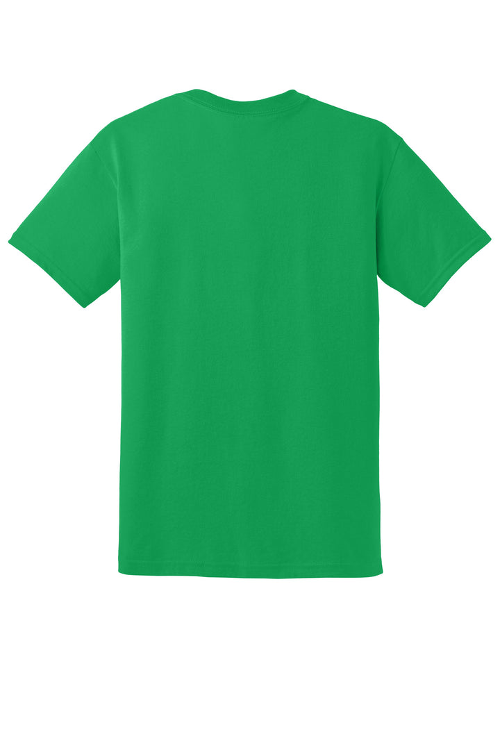 Rear View of Irish Green Gildan DryBlend 50 Cotton/50 Poly T-Shirt. 8000