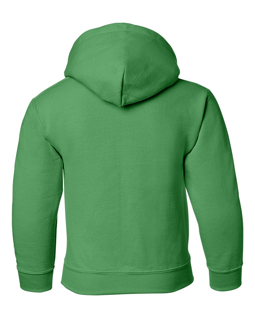Rear View of Irish Green Heavy Blend™ Youth Hooded Sweatshirt - 18500B