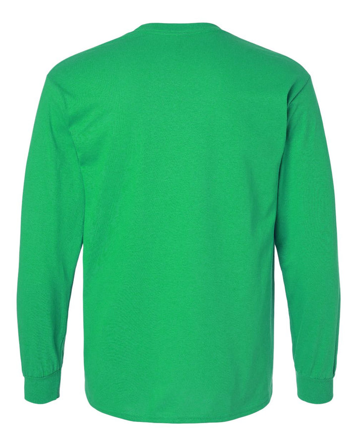 Rear View of Irish Green Ultra Cotton® Long Sleeve T-Shirt - 2400