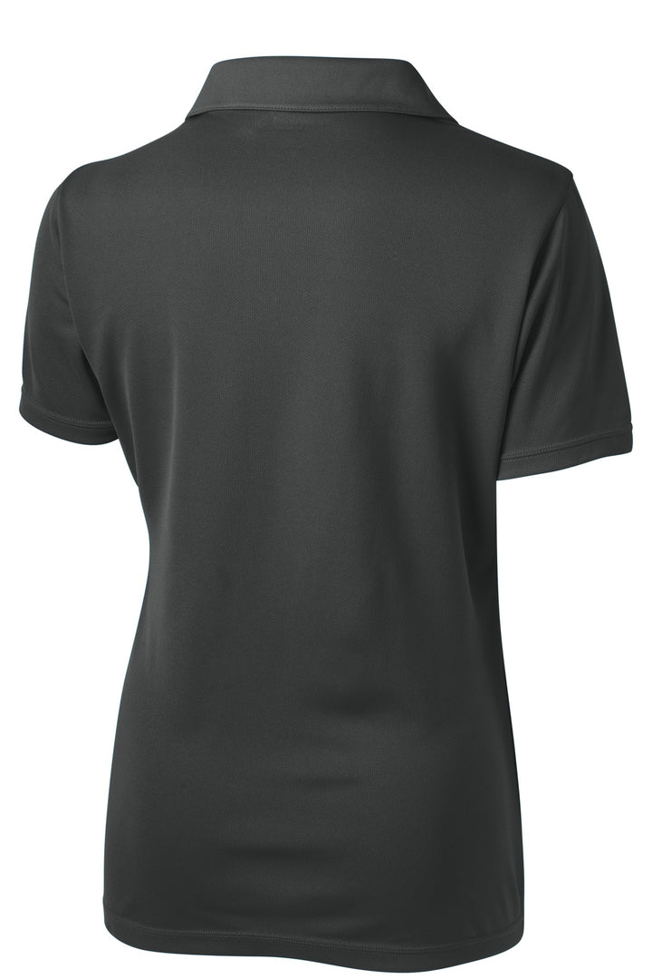 Rear View of Iron Grey Sport-Tek Women's PosiCharge Micro-Mesh Polo. LST680
