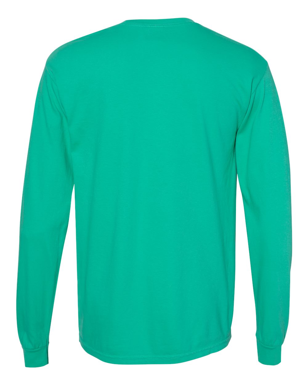 Rear View of Island Green Garment-Dyed Heavyweight Long Sleeve T-Shirt - 6014