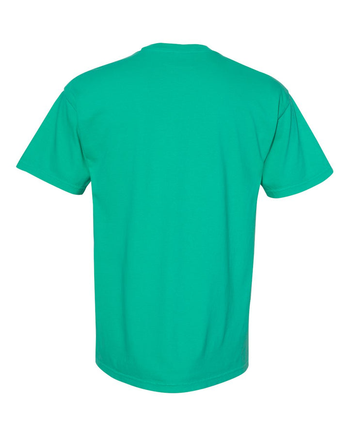 Rear View of Island Green Garment-Dyed Heavyweight Pocket T-Shirt - 6030