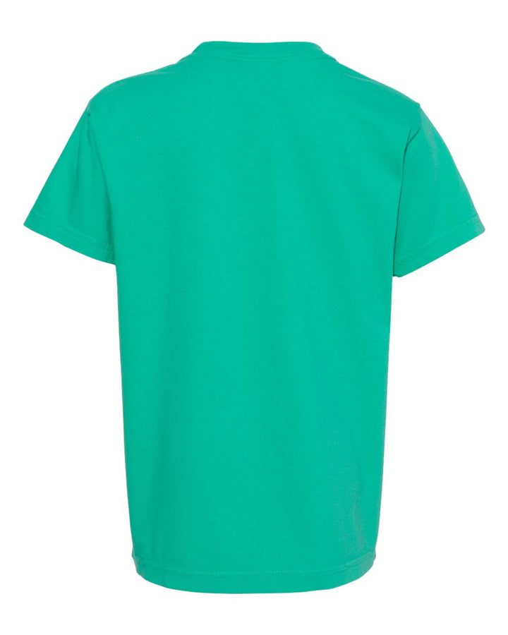 Rear View of Island Green Garment-Dyed Youth Heavyweight T-Shirt - 9018