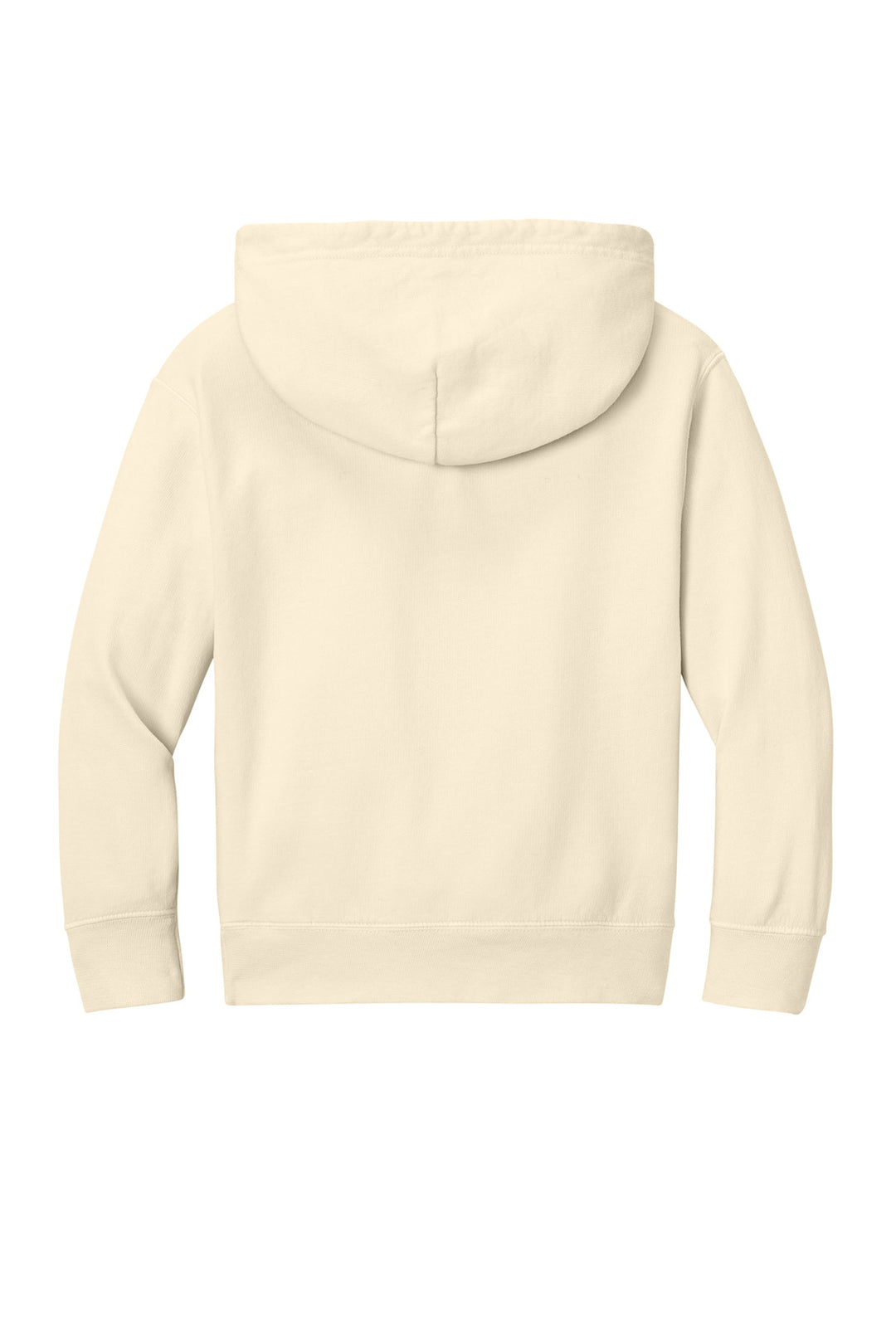 Rear View of Ivory Comfort Colors Youth Lightweight Hooded Sweatshirt 1467Y