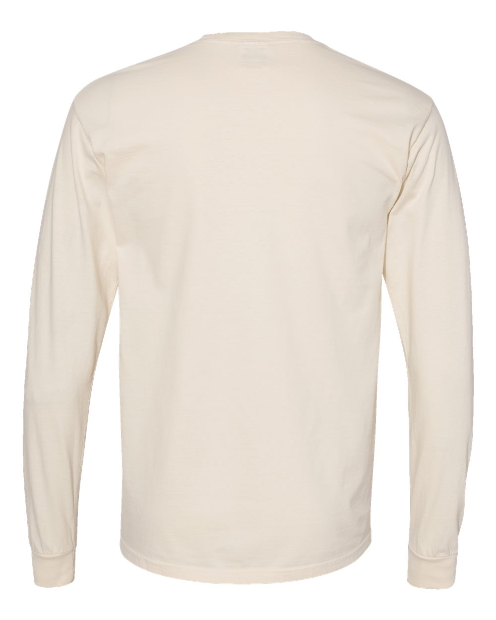 Rear View of Ivory Garment-Dyed Heavyweight Long Sleeve T-Shirt - 6014