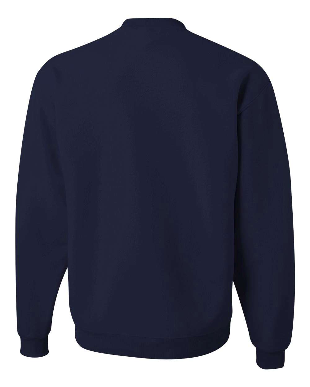 Rear View of J. Navy NuBlend® Crewneck Sweatshirt - 562MR