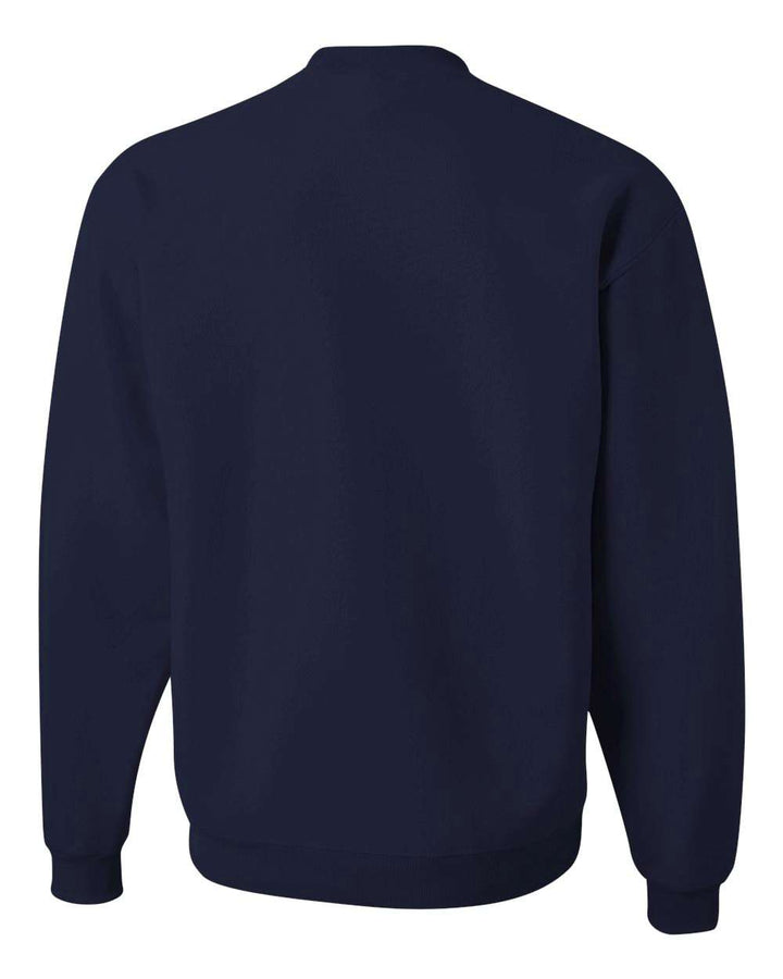 Rear View of J. Navy NuBlend® Crewneck Sweatshirt - 562MR