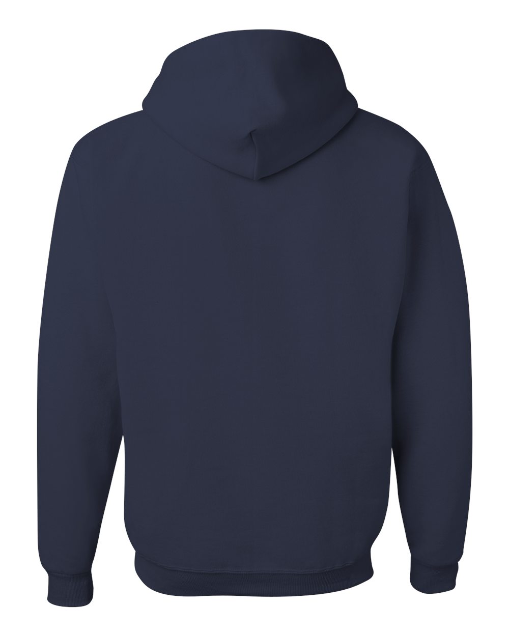 Rear View of J. Navy NuBlend® Hooded Sweatshirt - 996MR