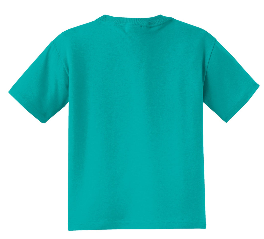 Rear View of Jade Jerzees - Youth Dri-Power 50/50 Cotton/Poly T-Shirt. 29B