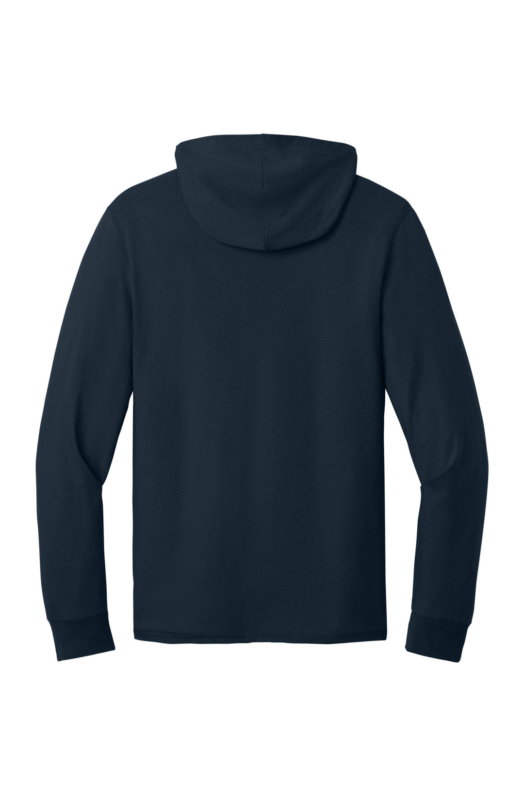 Rear View of JNavy Jerzees Classics Unisex Cotton Long Sleeve Hooded T-Shirt 363LH
