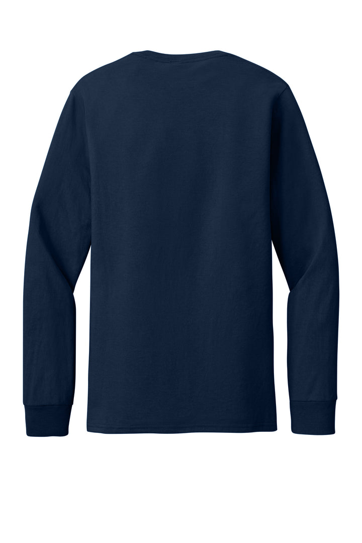 Rear View of JNavy Jerzees Premium Blend Ring Spun Long Sleeve T-Shirt 560LS