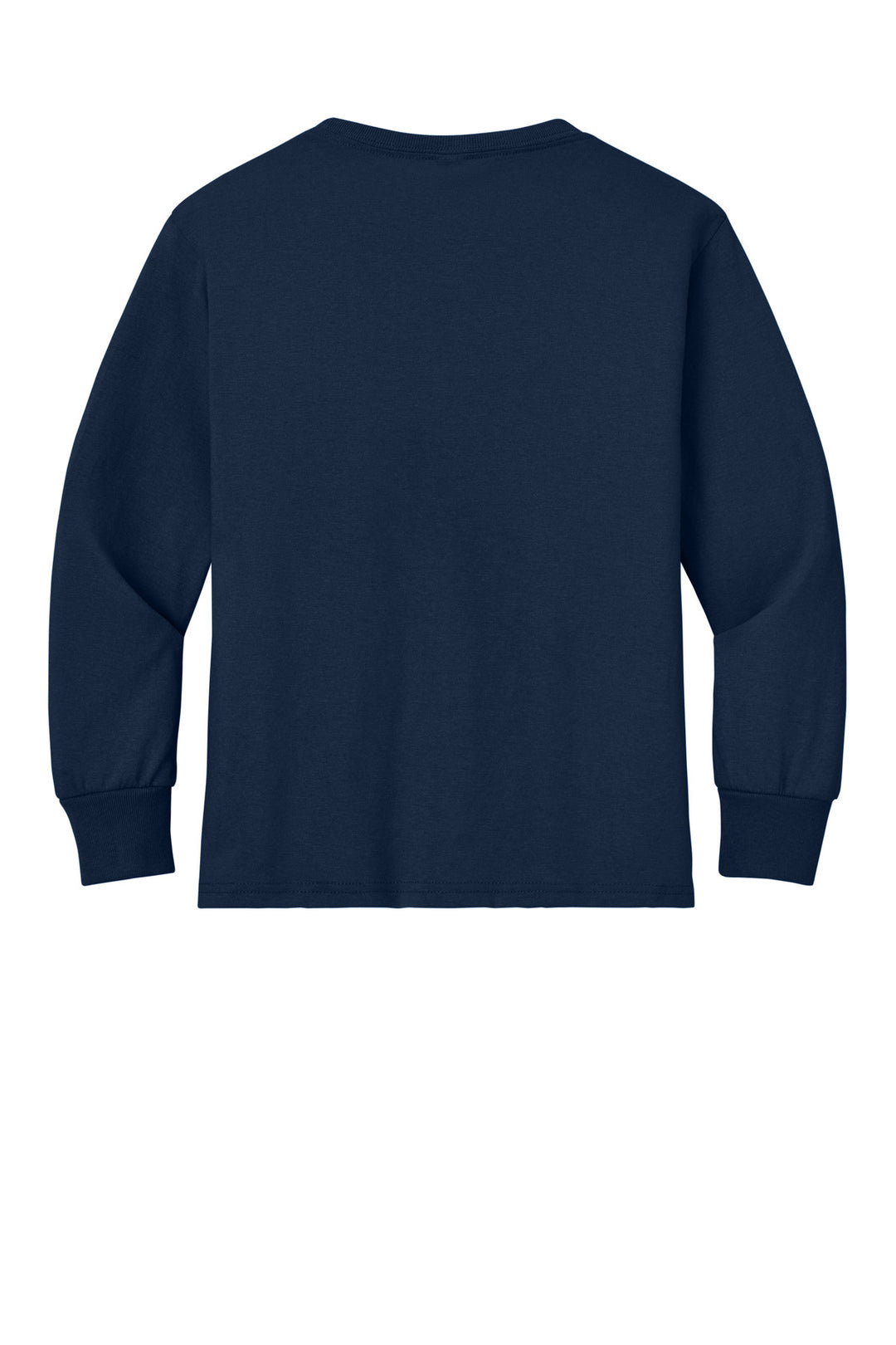 Rear View of JNavy Jerzees Youth Dri-Power 50/50 Cotton/Poly Long Sleeve 29BL