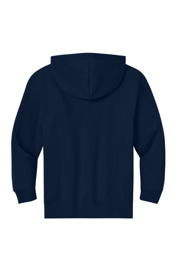 Rear View of JNavy Jerzees - Youth NuBlend Full-Zip Hooded Sweatshirt. 993B