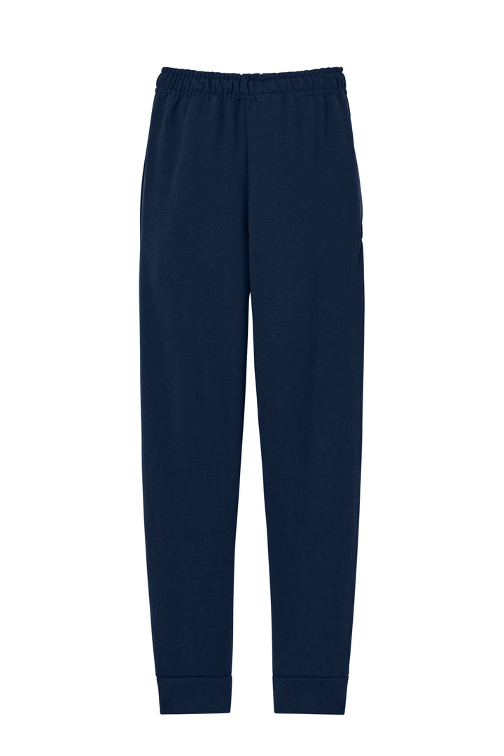 Rear View of JNavy Jerzees Youth NuBlend Jogger Sweatpant 975B