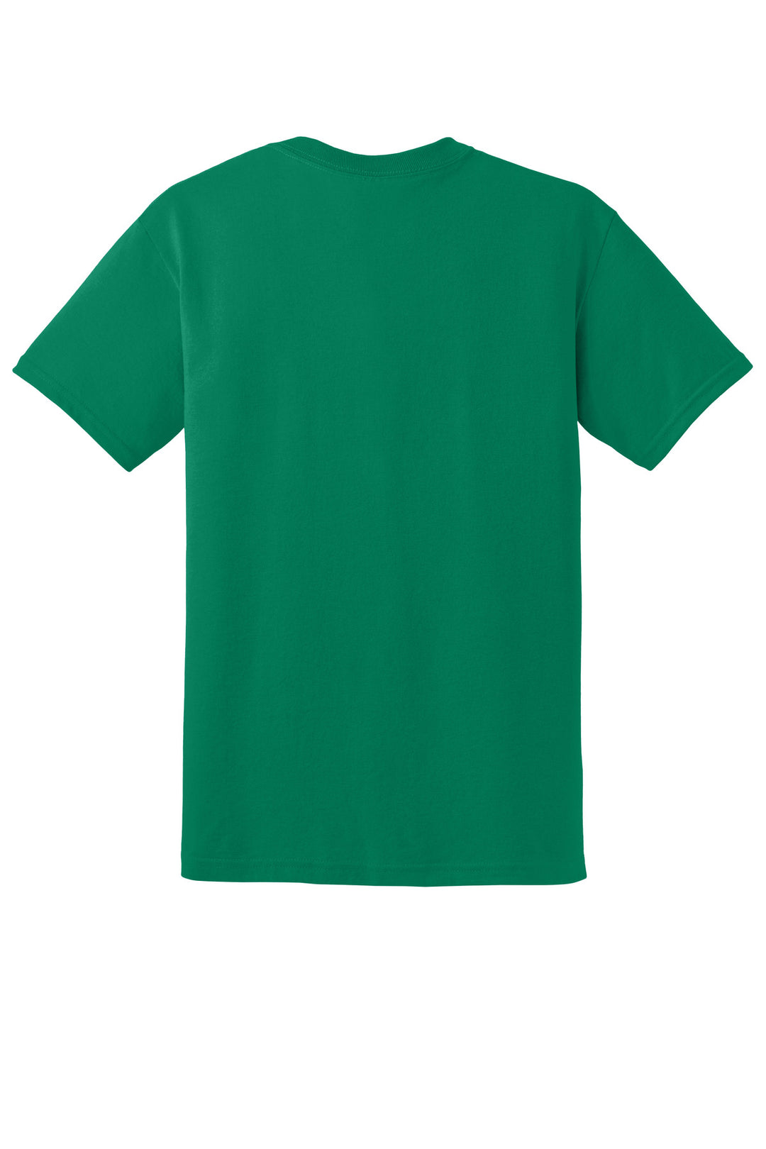 Rear View of Kelly Green Gildan DryBlend 50 Cotton/50 Poly T-Shirt. 8000