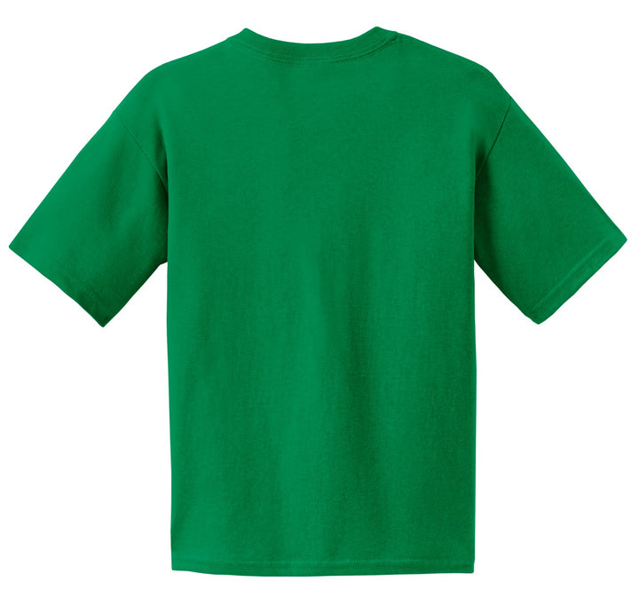 Rear View of Kelly Green Gildan - Youth Ultra Cotton 100% US Cotton T-Shirt. 2000B