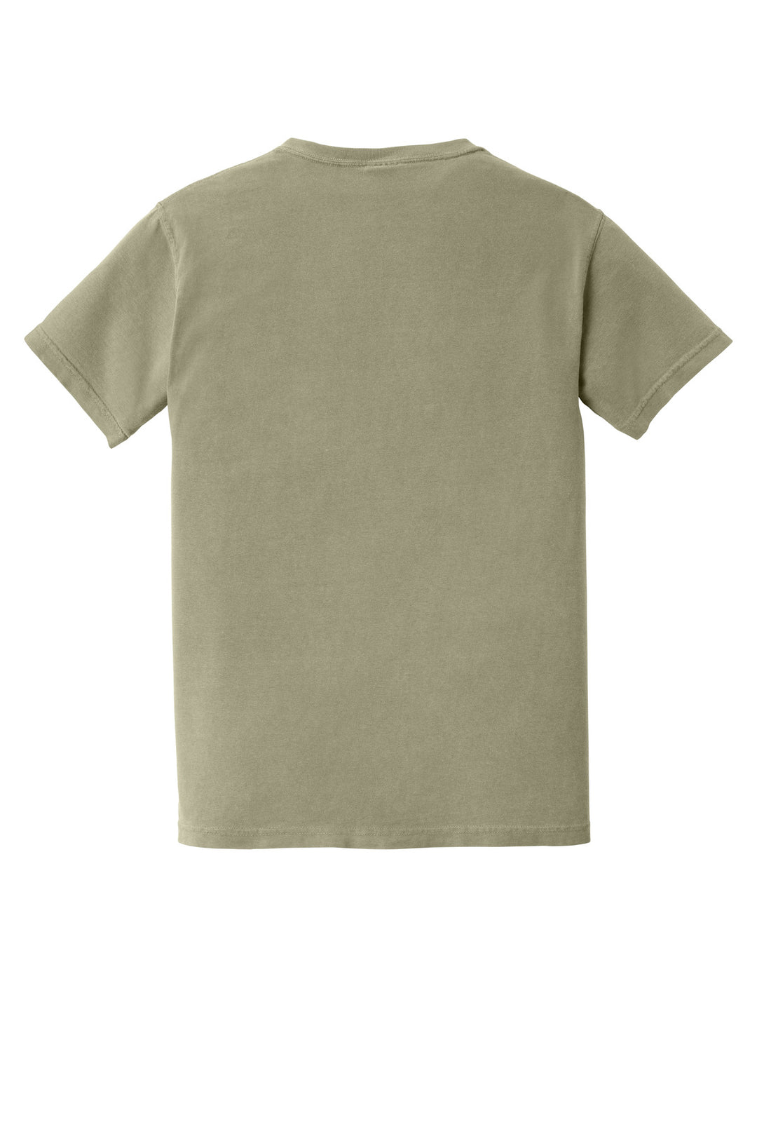 Rear View of Khaki COMFORT COLORS Heavyweight Ring Spun Pocket Tee. 6030