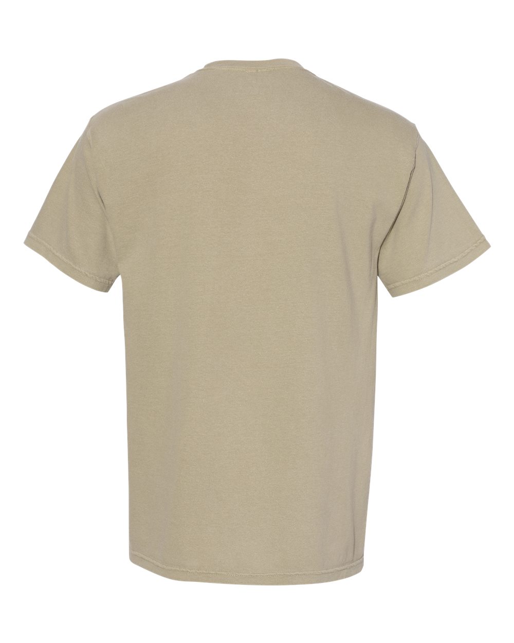 Rear View of Khaki Garment-Dyed Heavyweight Pocket T-Shirt - 6030