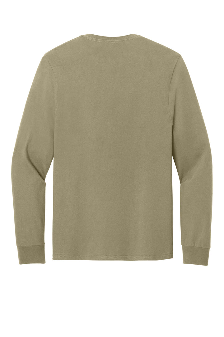 Rear View of Khaki Jerzees Classics Unisex Cotton Long Sleeve T-Shirt 363L