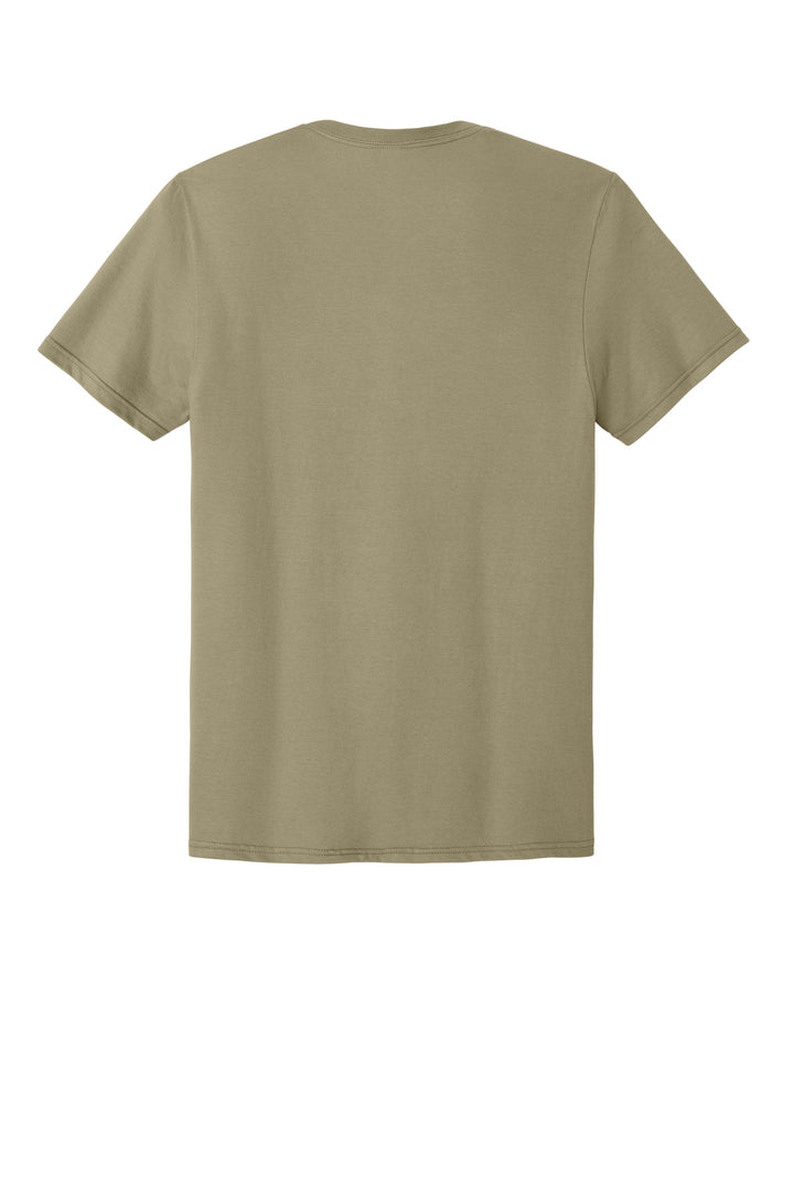 Rear View of Khaki Jerzees Classics Unisex Cotton T-Shirt 363M