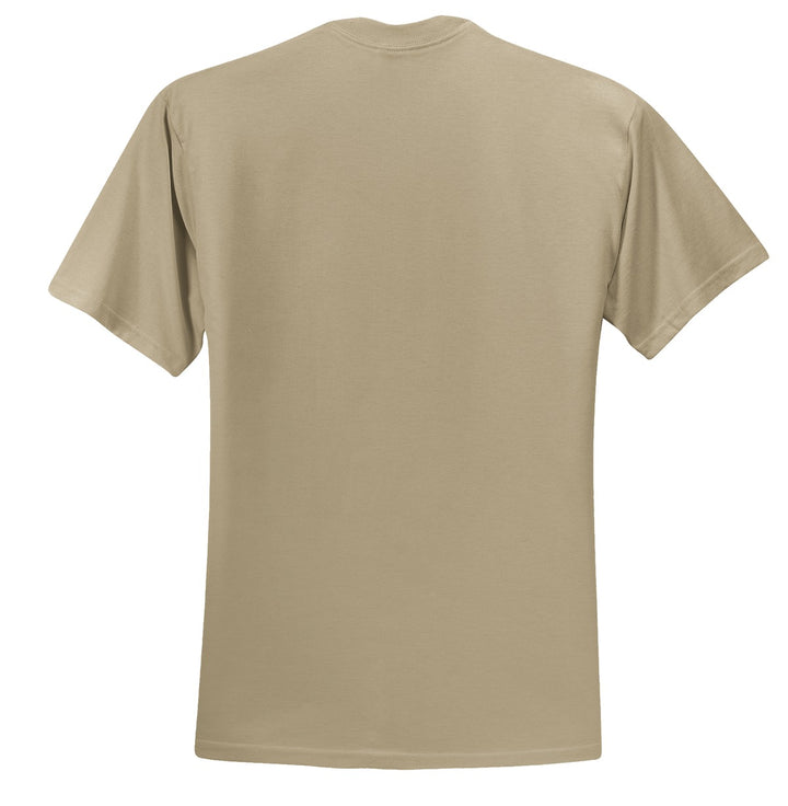 Rear View of Khaki Jerzees - Dri-Power 50/50 Cotton/Poly T-Shirt. 29M