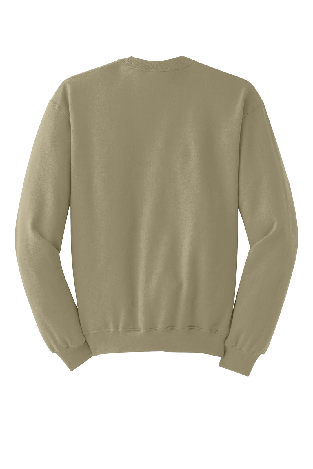 Rear View of Khaki Jerzees - NuBlend Crewneck Sweatshirt. 562M