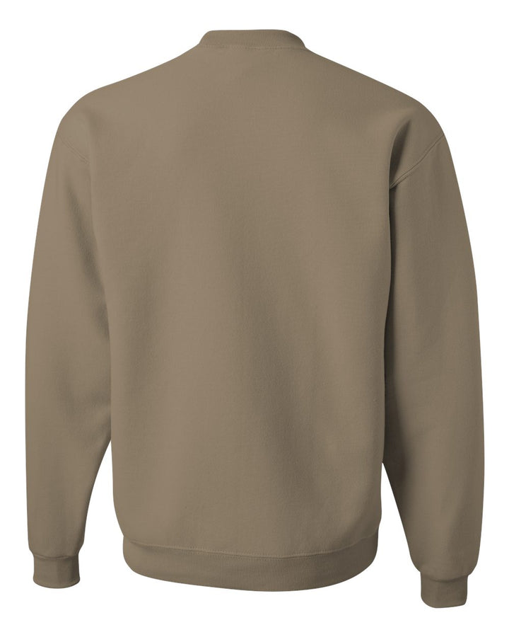 Rear View of Khaki NuBlend® Crewneck Sweatshirt - 562MR